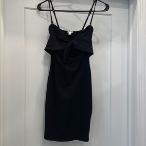 Black front tie short dress. Like new!